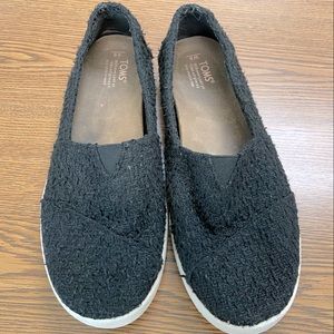 TOMS Women’s Size 9 Black Avalon Boucle Slip-On Sneakers